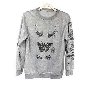 Harry Styles Tattoo Sweatshirt Gray Medium
